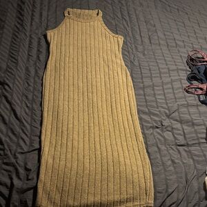 SHEIN Ribbed Tan Maxi Dress